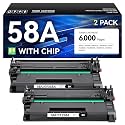 58A Toner Cartridge Black 2-Pack with Chip High Yield Replacement for HP 58A CF258A 58X Compatible with HP LaserJet Pro MFP M428dw M428fdn M428fdw M404dn M404dw M404n Enterprise M430f M406dn Printer