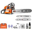 58cc Gas Chainsaw 2.8HP Gas Powered Chain Saw 18 20 Inch Guide Bar 2-Cycle Petrol Motosierra De Gasolina,Heavy Duty Handheld Chainsaw for Tree Cutting Firewood Logging