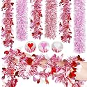 59.04FT 9PCS Valentines Pink Tinsel Garland Decorations for The Home - Valentine's Colorful Fringe Decor Valentine Outdoor Indoor Party Supplies
