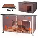 59" Extra Large Outdoor Dog House with Insulated Liner,Dog Kennel with All-Around Iron Frame,Weatherproof Dog Shelter for Small to Large Sizes Dog Kennel (Grey, LH)