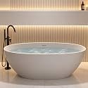 59" Stone Resin Free Standing Tub, Small Bathtub for Bathroom