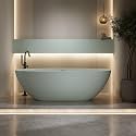 59" Stone Resin Free Standing Tub, Small Bathtub for Bathroom