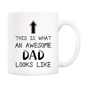 5aup christmas gifts funny dad coffee mug this is what an awesome dad looks like 11oz novelty cups from child daughter son kids birthday gifts for dad father husband men