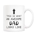 5Aup Christmas Gifts Funny Dad Coffee Mug, This Is What an Awesome Dad Looks Like, 11Oz Novelty Cups from Child Daughter Son Kids, Birthday Gifts for Dad Father Husband Men