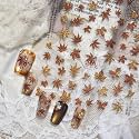 5D Embossed Autumn Maple Leaf Nail Stickers for Nail Art Fall Nail Decals