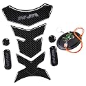 5D Real Carbon Fiber, Motorcycle Decal Vinyl Tank Protector, Tank Pad for NJ 650 ZX636 ZX600 ZX-10R ZX14 ZX1400 with Kick Stand Coaster