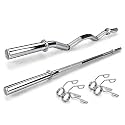 5FT Straight Rod &amp; 3FT Curl Barbell Rod Combo Set | 28mm Chrome Steel Gym Rod for Weight Plates | EZ Curl Bar for Biceps, Triceps &amp; Home Workout | Compatible with 1 Inch Plates