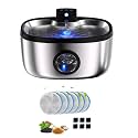 5L Pet Water Fountain, 4000mAh Battery Powered, 3 Flow Modes, 5-Stage Filtration, SUS 304 Stainless Steel for Cats/Dogs (Cat Fountain + 6 Filters + 6 Sponges + 6 Pads)