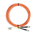 5M LC to ST Fiber Optic Patch Cable Multimode OM1 Duplex 62.5/125µm Optical Patch Cord 1G/10G Fiber Optic Cable LC-ST 5 Meter (16.4ft)