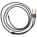 Black 6.35mm Audio Cable for Computer Mixers, 3.5mm to Dual 1.8m