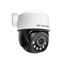 5MP POE PTZ Dome Camera Outdoor, 2592×1944 HD, 355° Pan 90° Tilt, AI Human Detection & Auto Tracking, Full Color Night Vision, 2-Way Audio, IP66, Up to 256GB Micro SD