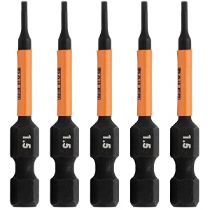5pc 15mm hex bit set 2 inch s2 steel impact allen wrench screwdriver bits
