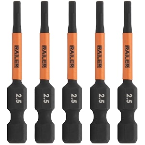 5pc 25mm hex bit set 2 inch s2 steel impact allen wrench screwdriver bits
