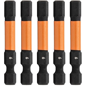 5pc 6mm hex bit set 2 inch s2 steel impact allen wrench screwdriver bits
