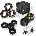 5PC Fidget Toys Adults Set Fidgets for Classroom Must Have Autism Sensory Pack Figette Cube ADHD Special Treasure Prize Tool Stress Relief Desk Cool Gadget for Kid Easter Basket Stuffers for Teen Boys