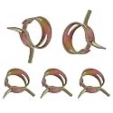 5Pcs 1Inch Spring Band Type Fuel Hose Clamps, 25mm Silicone Vacuum Hose Pipe Clamp Fasteners, Water Pipe Air Tube Clamps, Fit 25-30mm OD Hose