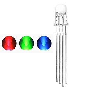 5pcs 5mm 4-pin tri-color rgb diffused common cathode red green blue led leds