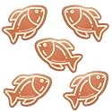 5Pcs Bird Bath Copper Disk 99.99% Pure Copper Purification Disk 0.6mm for Clean Water via Natural Physics Universal Fit for All Season Outdoor Birdbaths,Bowls and Garden Fountains(Fish)