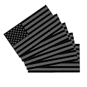 CANTENDO 5Pcs Black American Flag Decal Sticker - Heavy Duty US Flags Reflective Vinyl Car Stickers - for Car Window Bumper Waterproof Sticker (2.5 x 4.5 Inch)
