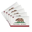 CANTENDO 5Pcs California Flag Decal Sticker - Californian Flag Reflective Vinyl Car Stickers - for Car Window Bumper Waterproof Sticker (2.5 x 4.5 Inch)