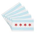 CANTENDO 5Pcs Chicago Flag Decal Sticker - Chicago People Flag Reflective Vinyl Car Stickers - for Car Window Bumper Waterproof Sticker (2.5 x 4.5 Inch)