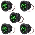 5PCS DC 4-100V LED Digital Display Circular Two-Wire Voltmeter DC Digital Voltmeter Head Display Reverse Connection Protection