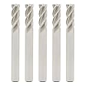 5PCS End Mill Set 1/4" Cutting Dia 1/4" Shank 4 Flute HSS End Mill Drill Bit, CNC End Milling Cutter for Wood, Aluminum, Steel, Titanium, Foam, Plastic
