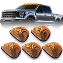 5Pcs LED Cab Lights, Amber Lens Amber Light Cab Roof Top Clearance Marker Lights Plug and Play Compatible with 1999-2016 F150 F250 F350 F450 F550 Super Duty Pickup Trucks SUV