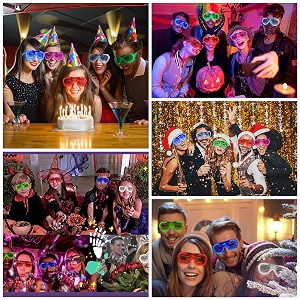 5pcs light glasses - led sunglasses amp goggles for men women amp kids - neon night party amp event