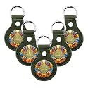 5PCS Premium Leather Coin Holder - Handmade Sobriety AA Coins Chip Keychain