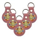5PCS Premium Leather Coin Holder - Handmade Sobriety AA Coins Chip Keychain