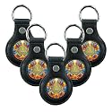 5PCS Premium Leather Coin Holder - Handmade Sobriety AA Coins Chip Keychain