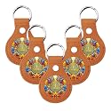 5PCS Premium Leather Coin Holder - Handmade Sobriety AA Coins Chip Keychain