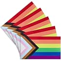 CANTENDO 5Pcs Progress Pride Rainbow Sticker Decal - Rainbow LGBT Flags Reflective Vinyl Car Stickers - for Rainbow Mardi Gras Party Decorations Sticker Supplies(2.5 x 4.5 Inch)