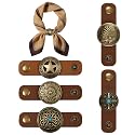 5Pcs Scarf Slide Metal Western Style Bandana Slide Clasp, Gold and Silver
