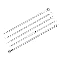 Silver Blackhead Extraction Tool Needles Set, Stainless Steel 5 Pieces