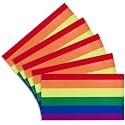 CANTENDO 5Pcs Sticker Pride Rainbow Flag Decal - LGBT Gay Flags Reflective Vinyl Car Stickers - for Rainbow Mardi Gras Party Decorations Sticker Supplies(2.5 x 4.5 Inch)