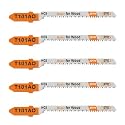 5PCS T Shank Jigsaw Blades Set - BGTEC HCS(SK5) Jig Saw Blades for Wood, Plastic Cutting(T101AO)