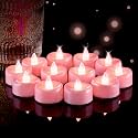 5plots 12/24/50/100/150Pack Tea Lights Candles Battery Operated,Pink Shell