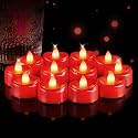 5plots 12/24/50/100/150Pack Tea Lights Candles Battery Operated,Red Shell