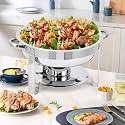 5QT Chafing Dish Buffet Set, 6 Pack Stainless Steel Round Chafer with Glass Lids and Food &amp; Water Pans, Buffet Food Warmers with Fuel Holder for Catering Events Weddings Parties