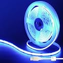 5V USB COB LED Strip Lights,16.4FT/5M,Blue,320LEDs/M,8mm Width,Not Waterproof IP20,1M USB Cable,Flexible LED Tape Light for DIY Home Indoor Decoration