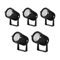 5W Cool White LED Garden Spot Light with Ground Spike, High Brightness, IP65 Waterproof, Aluminium Body, Pack of 5
