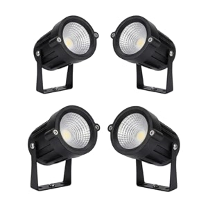 5w cool white waterproof led garden spot light with ground spike high brightness focused beam ip65 rated aluminium body pack of 4