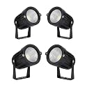 5W Cool White Waterproof LED Garden Spot Light with Ground Spike, High Brightness Focused Beam, IP65 Rated, Aluminium Body, Pack of 4