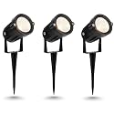 5W LED Garden Spot Light with Ground Spike, High Brightness, IP65 Waterproof, Aluminium Body, Warm White, Pack of 3