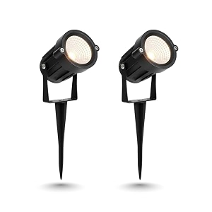 5w cool white waterproof led garden spot light with ground spike  ip65 outdoor landscape light  aluminium body  garden lawn tree pathway fountain wall spotlight pack of 1