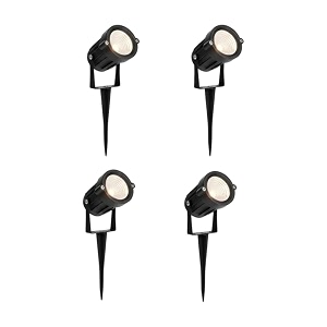 5w rgb led garden spot light with ground spike high brightness ip65 waterproof adjustable angle pack of 4