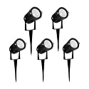 5W RGB Waterproof LED Garden Spot Light with Ground Spike, Focused Illumination, IP65 Weatherproof, Die-Cast Aluminium Body, Pack of 5