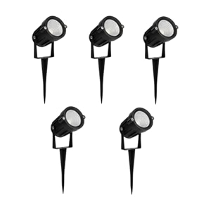 5w warm white led garden spot light with ground spike high brightness ip65 waterproof aluminium body pack of 5